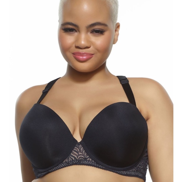 Felina Paramour Black Carolina Seamless Plunge Racerback Bra - Picture 1 of 6